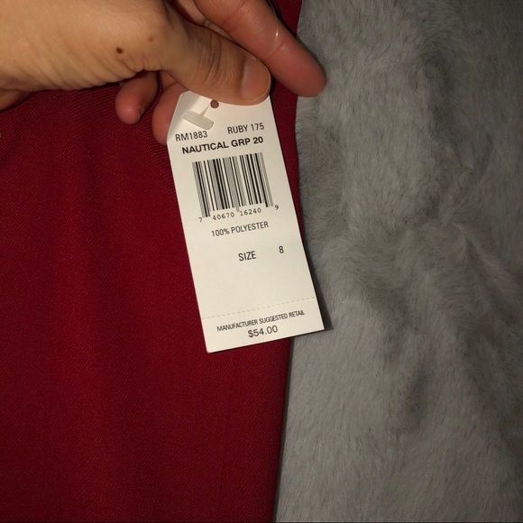 *NWT* Rafaella Skirt Red Straight High Waist - Picture 5 of 12